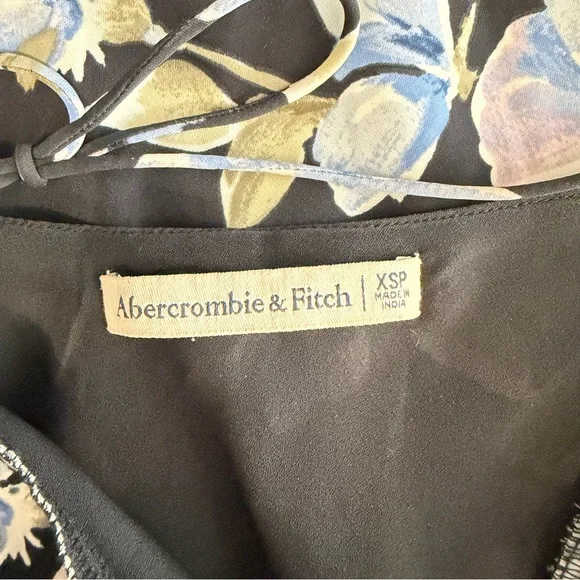 Abercrombie and Fitch Black Floral Slip Midi Dress Size XS 23646 - Picture 10 of 13